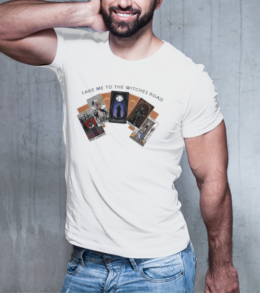 Take Me To The Witches Road Tarot Card Collection With Mystical Figures T-Shirt