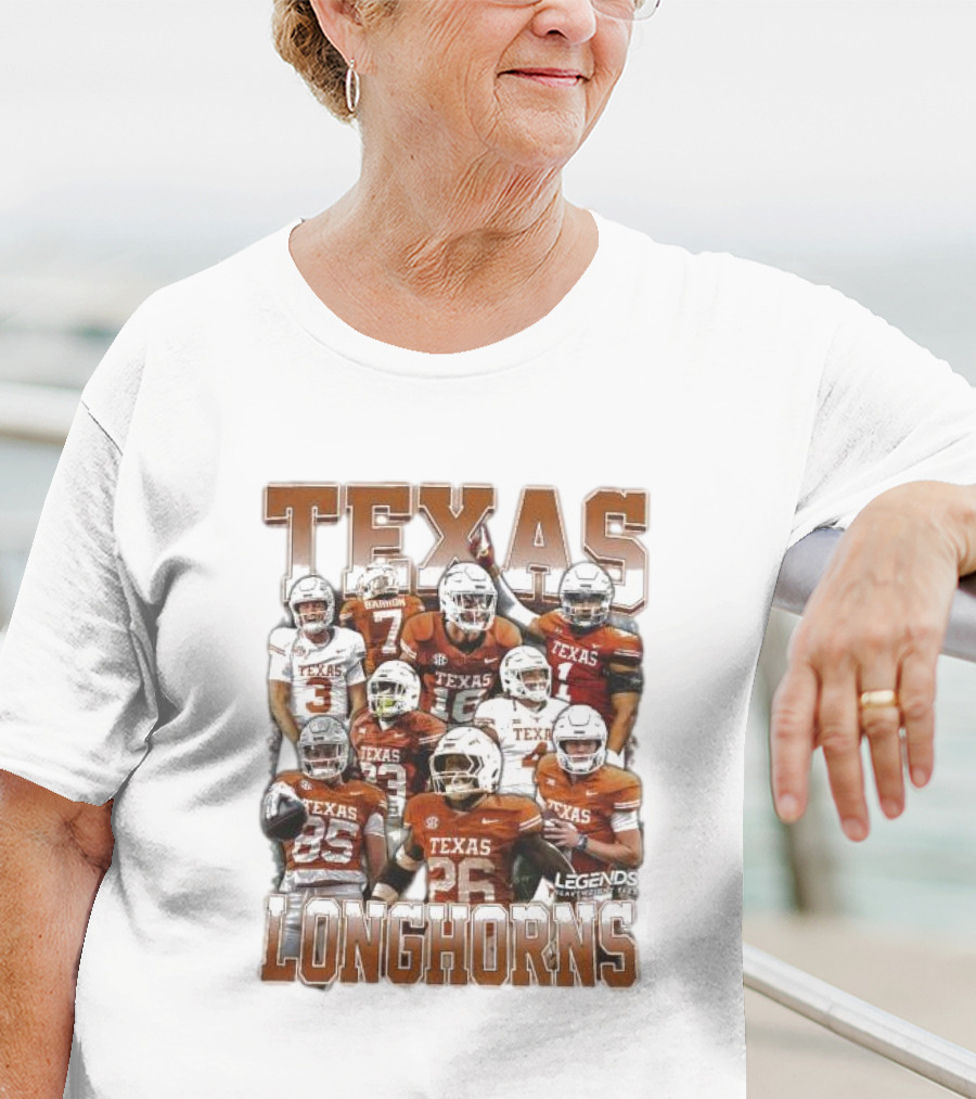Texas Longhorns Football Legends Heavy Weight Team Players T-Shirt