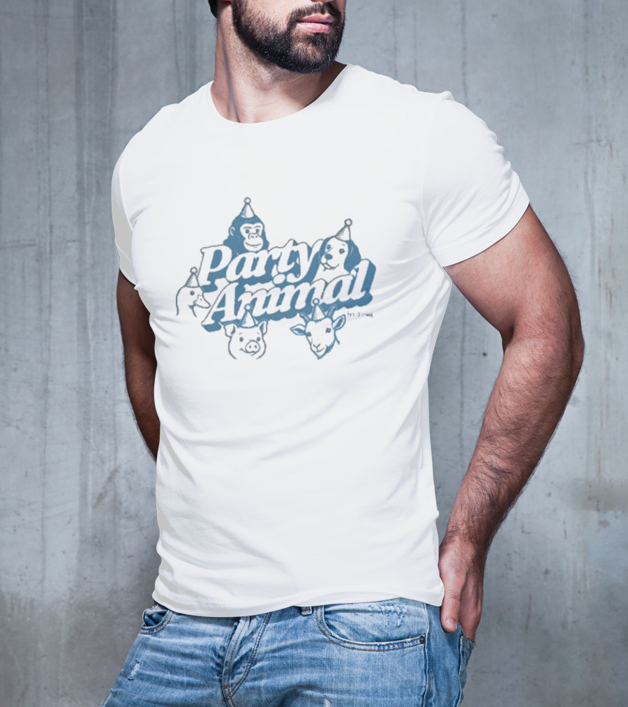 Party Animal Tanner Smith Blue Animal Faces T-Shirt