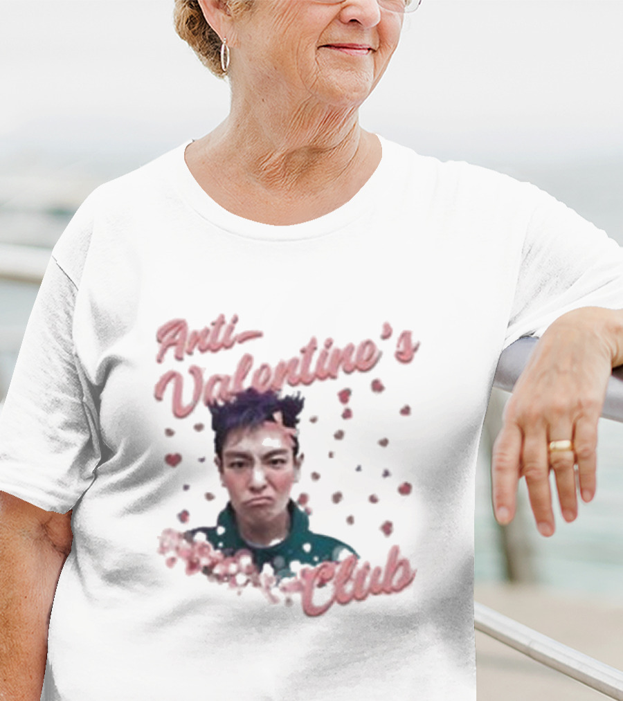Anti Valentine’s Club Pouting Face Hearts T-Shirt