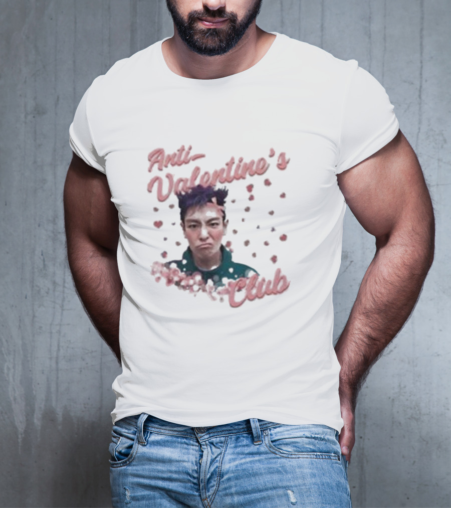 Anti Valentine’s Club Pouting Face Hearts T-Shirt