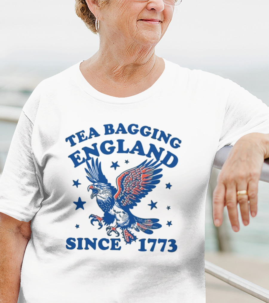 Tea Bagging England Since 1773 Bald Eagle And Stars T-Shirt