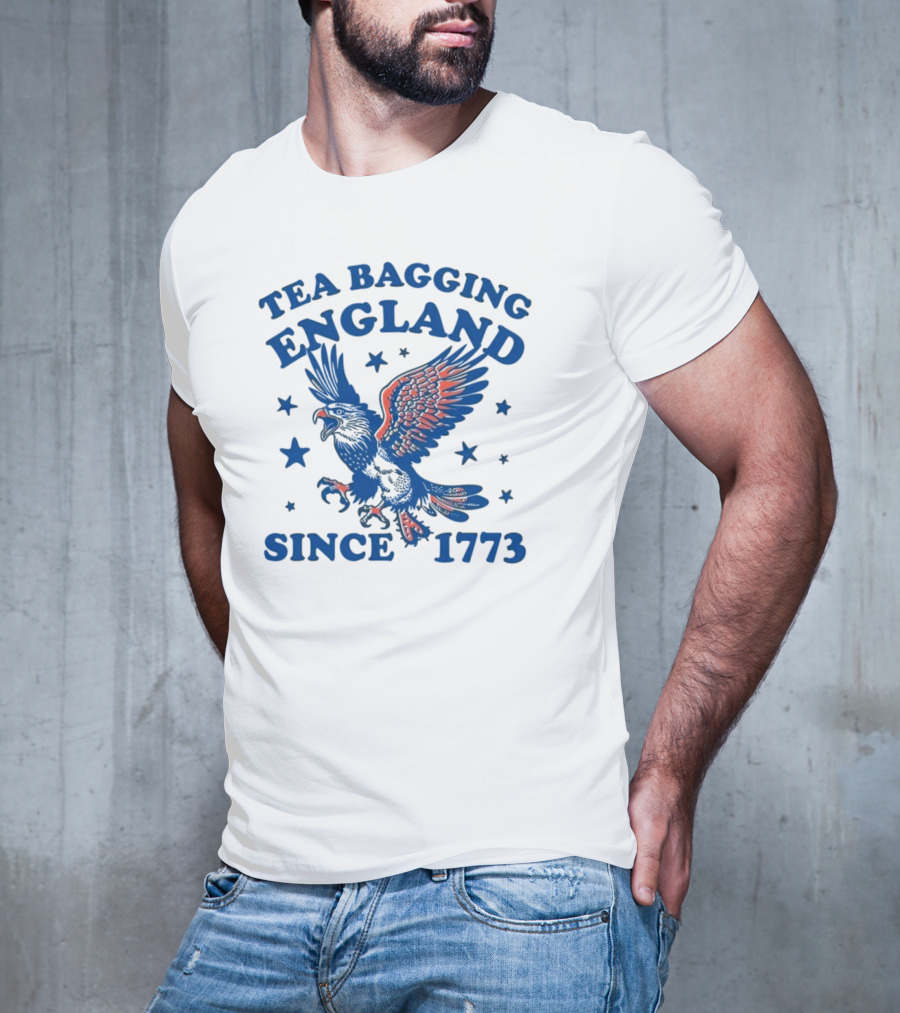 Tea Bagging England Since 1773 Bald Eagle And Stars T-Shirt