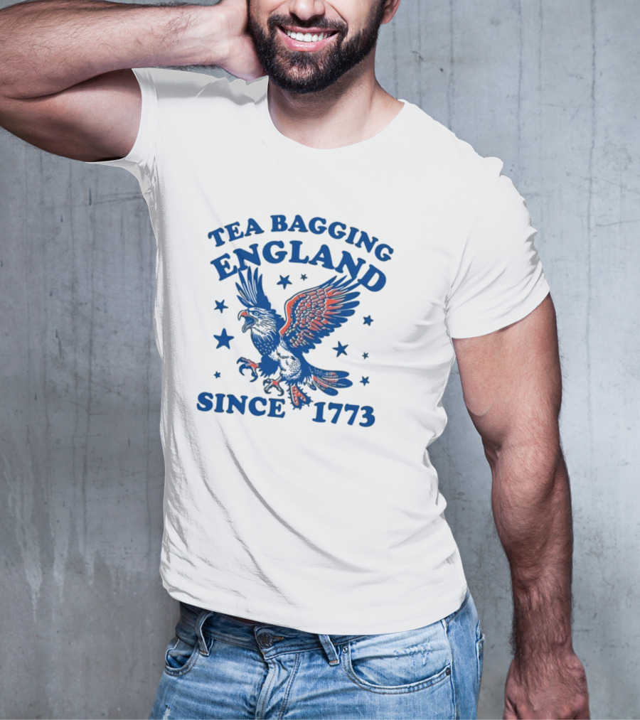 Tea Bagging England Since 1773 Bald Eagle And Stars T-Shirt