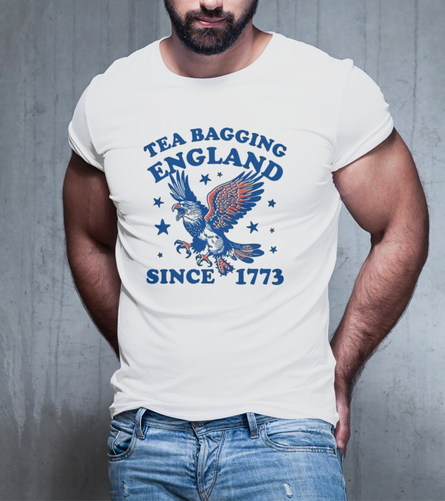 Tea Bagging England Since 1773 Bald Eagle And Stars T-Shirt