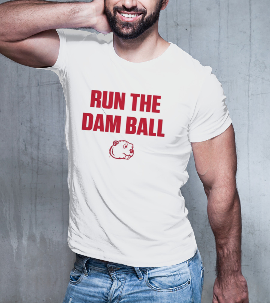 Run The Dam Ball Beaver Minot State T-Shirt