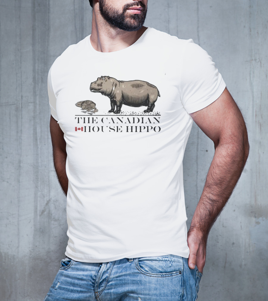 Canadian House Hippo With Turtle And Leaf Icon T-Shirt