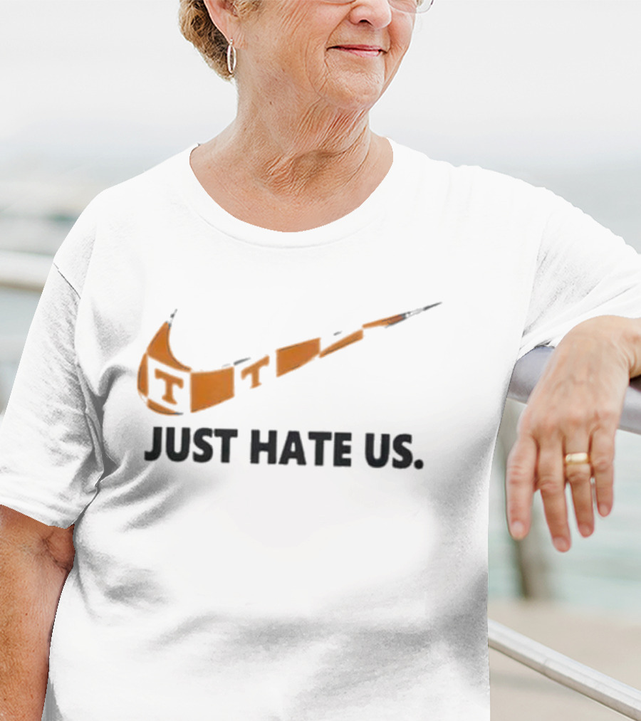 Tennessee Volunteers Just Hate Us Nike Swoosh Parody T-Shirt
