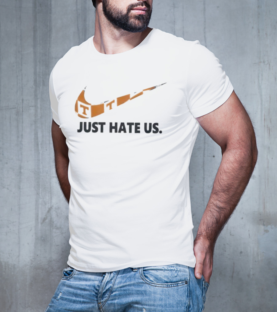 Tennessee Volunteers Just Hate Us Nike Swoosh Parody T-Shirt