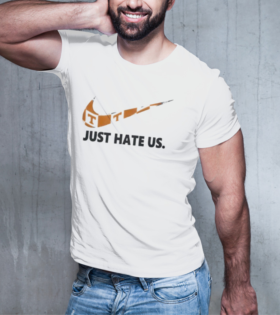 Tennessee Volunteers Just Hate Us Nike Swoosh Parody T-Shirt