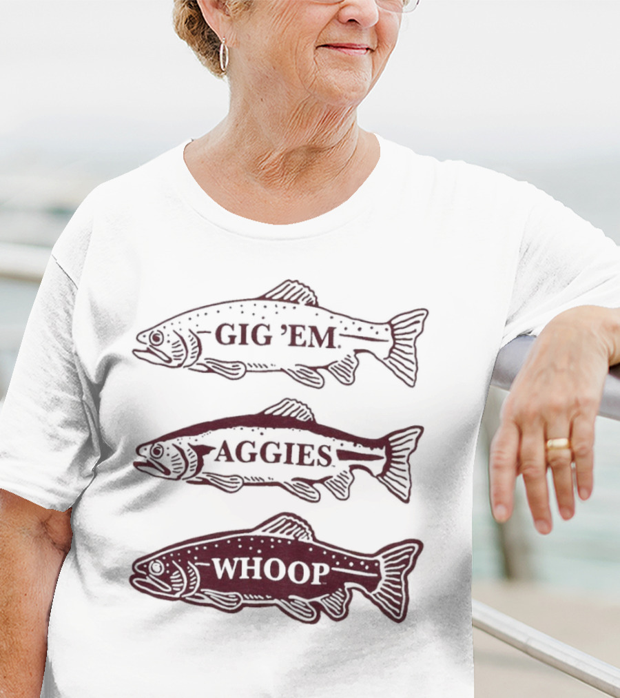 Texas A&M Aggies Gig 'Em Whoop Fish Trio T-Shirt