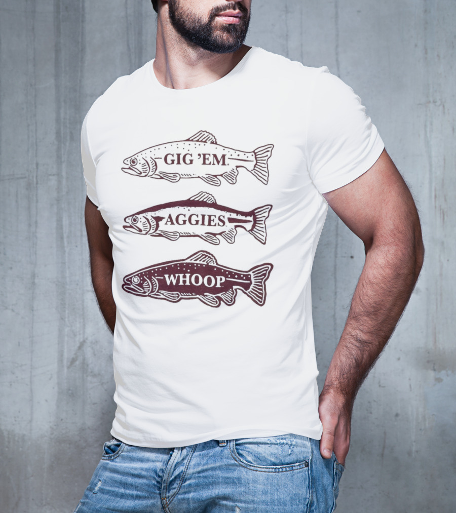 Texas A&M Aggies Gig 'Em Whoop Fish Trio T-Shirt