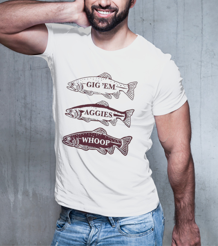 Texas A&M Aggies Gig 'Em Whoop Fish Trio T-Shirt