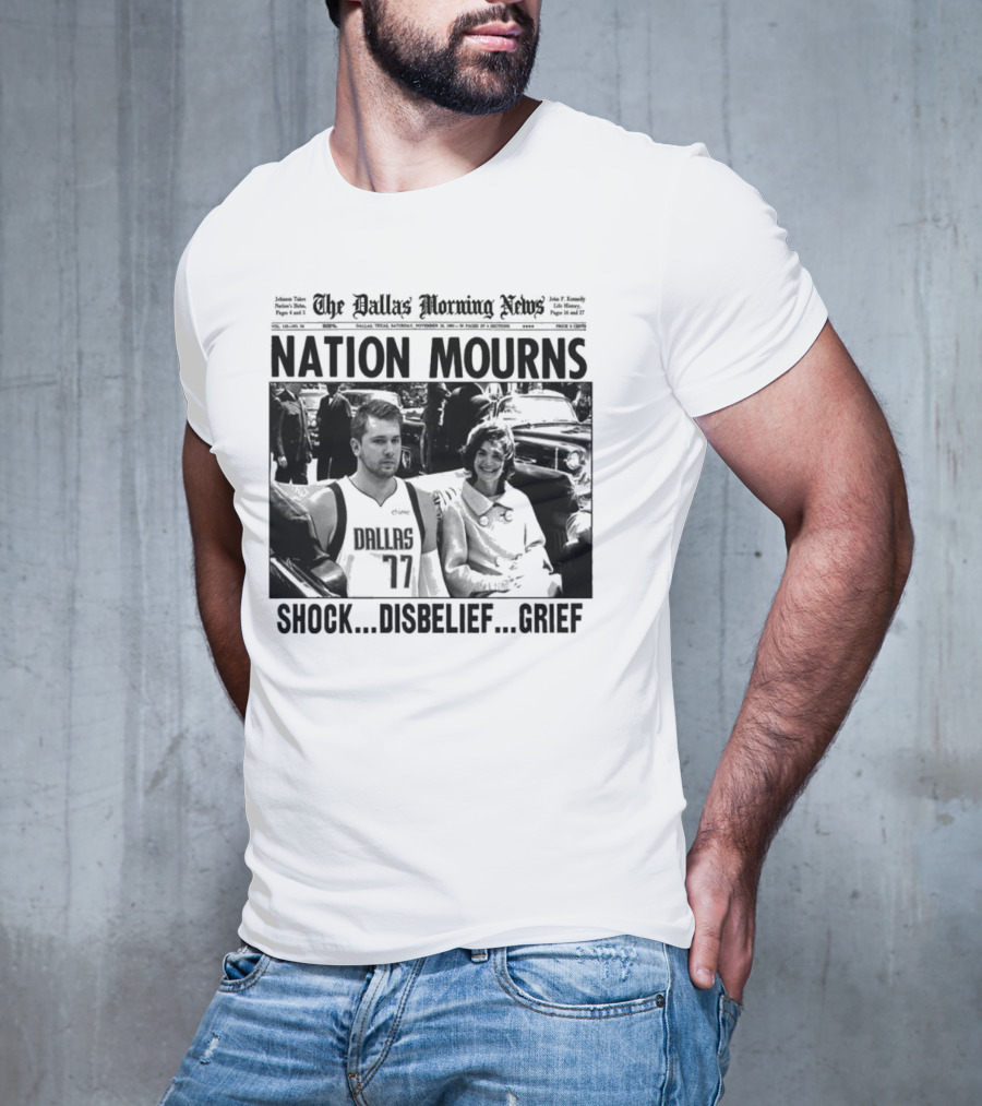 The Dallas Morning News Nation Mourns Shock Disbelief Grief Basketball Player And Smiling Woman T-Shirt