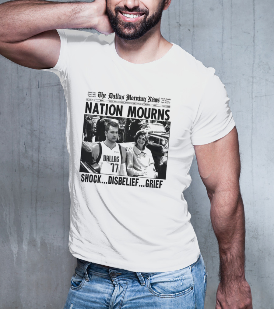 The Dallas Morning News Nation Mourns Shock Disbelief Grief Basketball Player And Smiling Woman T-Shirt