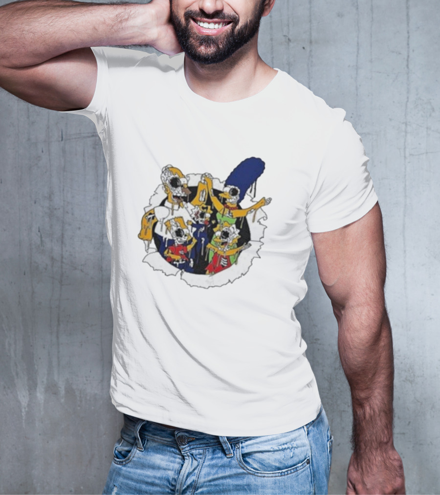 Zombie Family Simpsons Characters Dripping Melting Style T-Shirt