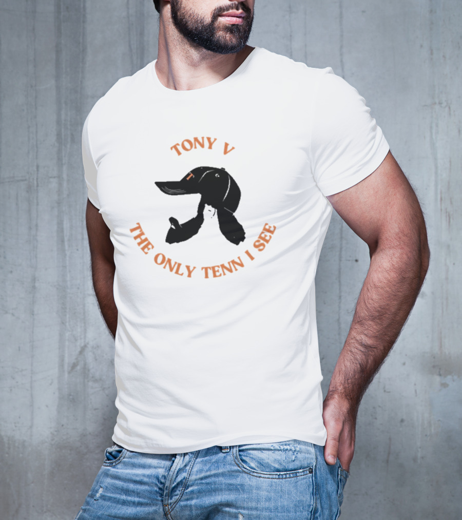 TONY V THE ONLY TENN I SEE Orange Text T-Shirt