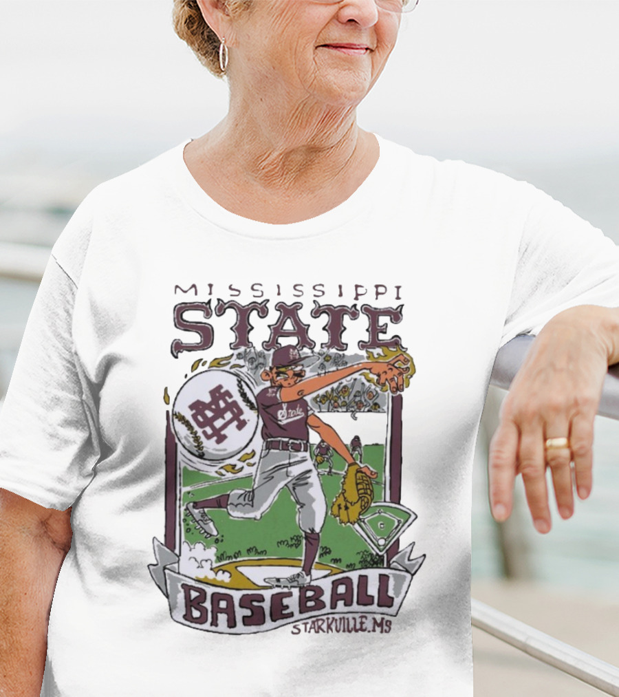 Mississippi State Baseball Starkville MS Wonky Cards T-Shirt