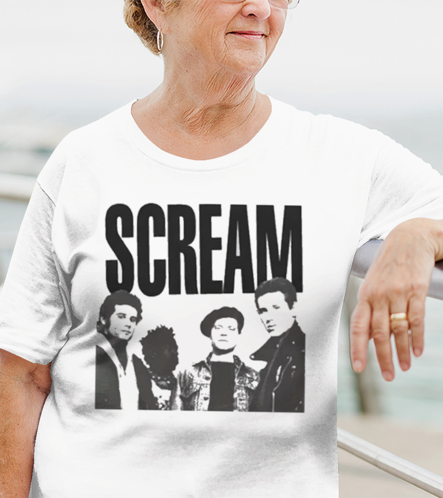 SCREAM Logo With Cartoon Band Graphic T-Shirt