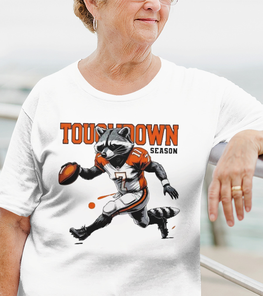 Touchdown Season Raccoon Football Fun T-Shirt
