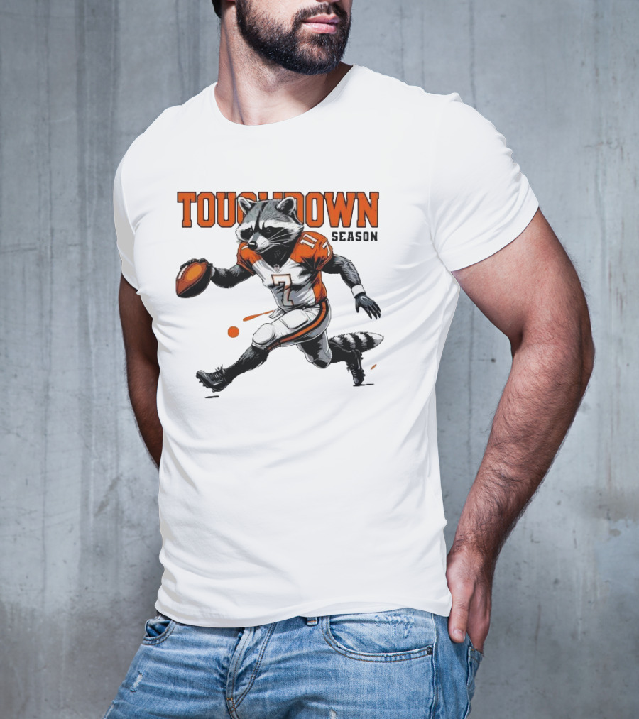 Touchdown Season Raccoon Football Fun T-Shirt