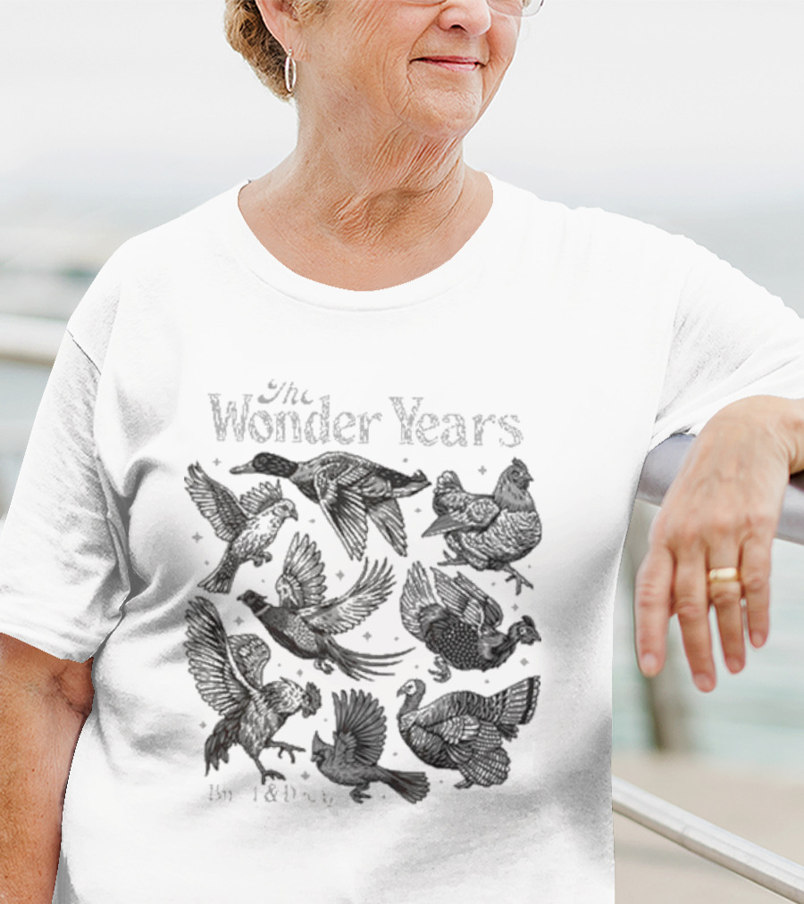 The Wonder Years Burst And Decay Bird Collage Falling Leaves T-Shirt