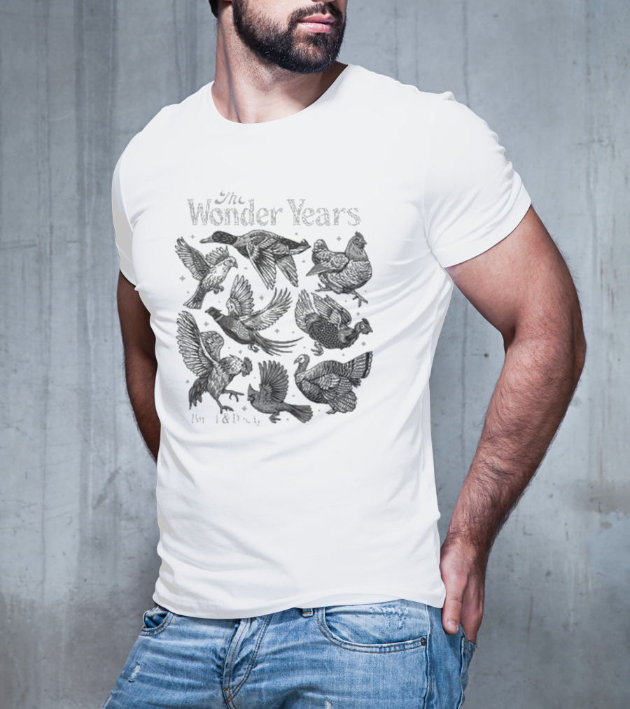 The Wonder Years Burst And Decay Bird Collage Falling Leaves T-Shirt