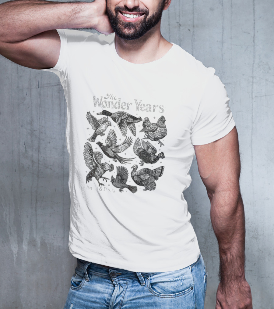 The Wonder Years Burst And Decay Bird Collage Falling Leaves T-Shirt