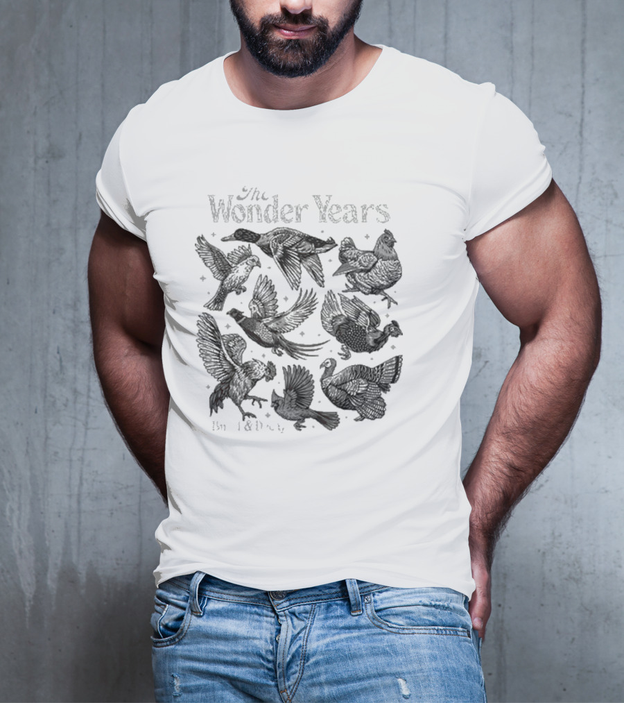 The Wonder Years Burst And Decay Bird Collage Falling Leaves T-Shirt
