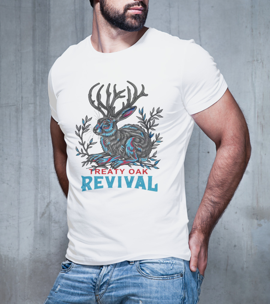 Treaty Oak Revival Jack Rabbit Psychedelic Colorful Illustration T-Shirt