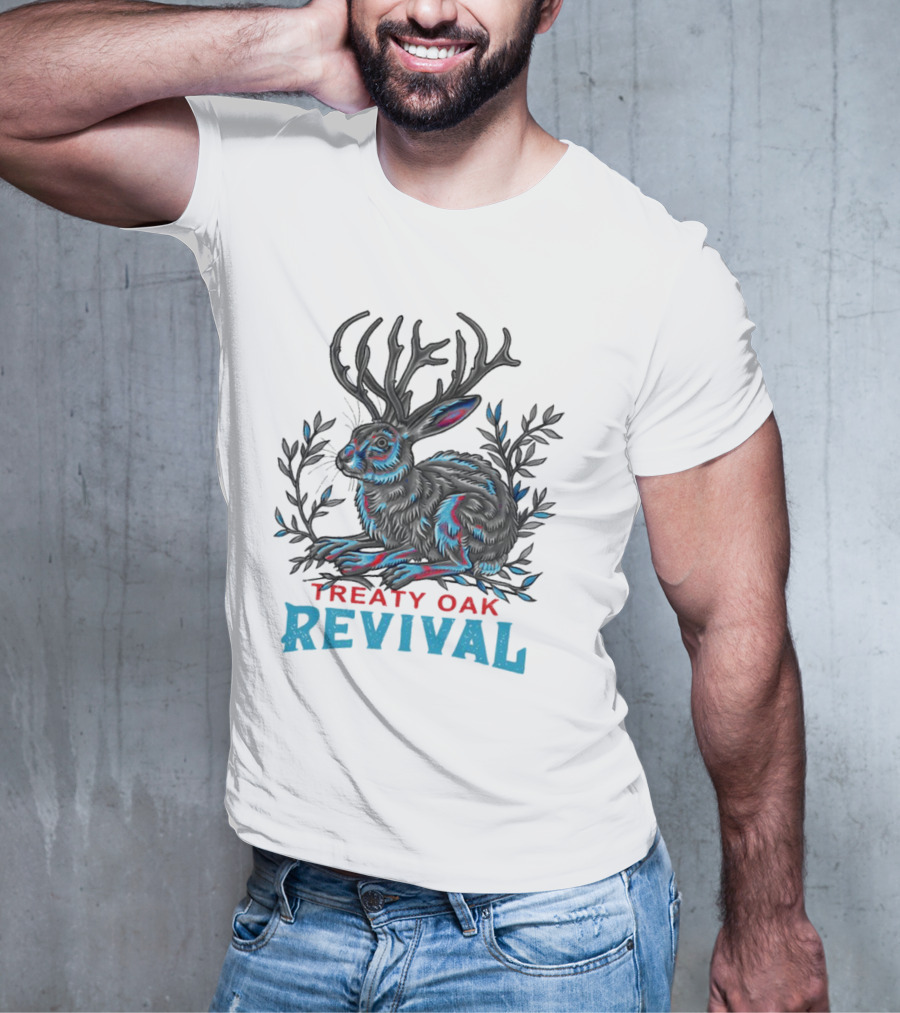 Treaty Oak Revival Jack Rabbit Psychedelic Colorful Illustration T-Shirt