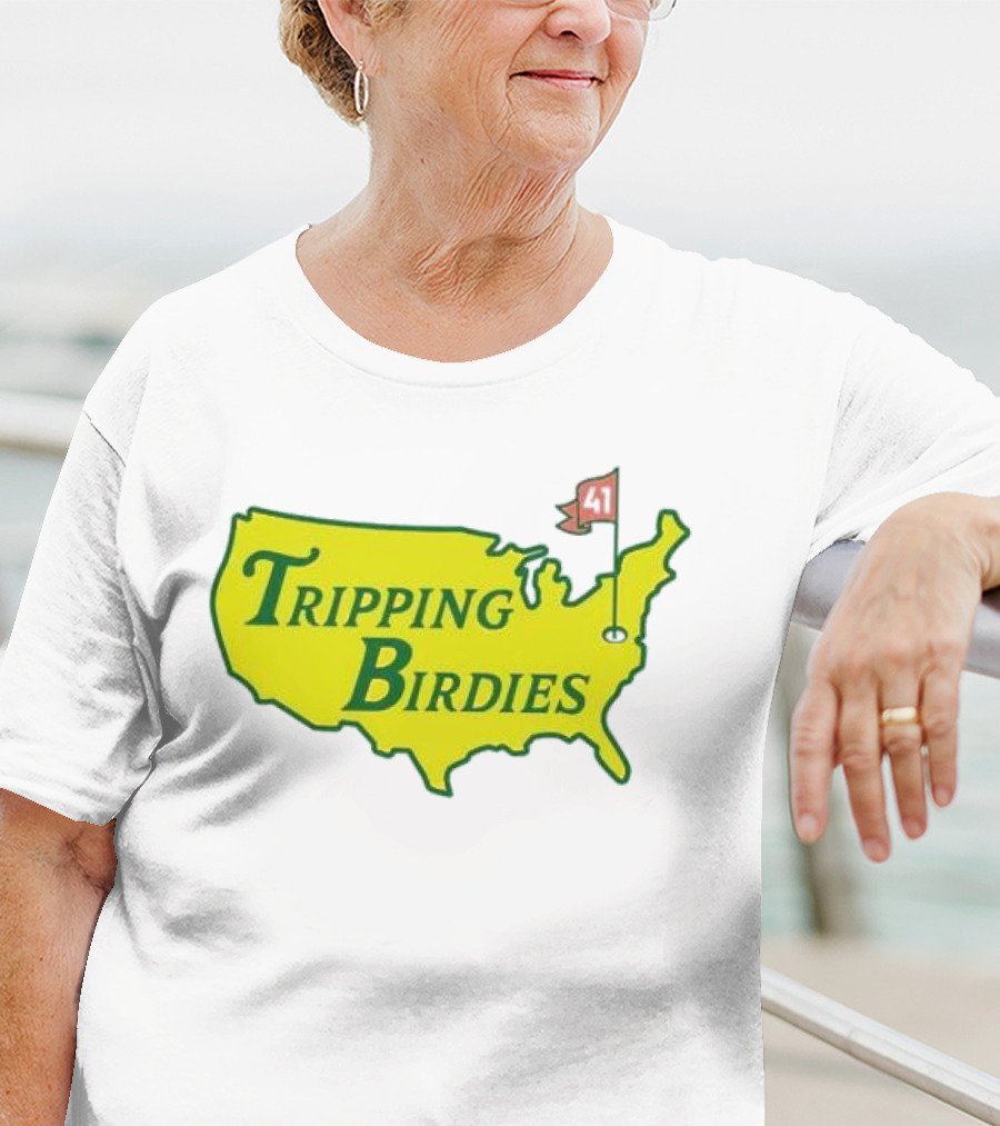 Tripping Birdies USA Map Masters Golf Flag 41 T-Shirt