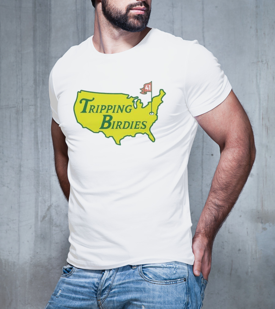 Tripping Birdies USA Map Masters Golf Flag 41 T-Shirt