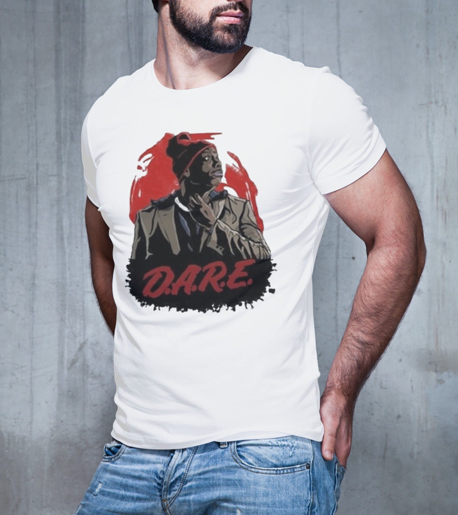 Tyrone D.A.R.E. Red Jacket Beanie Mock Hilarious Character Style T-Shirt