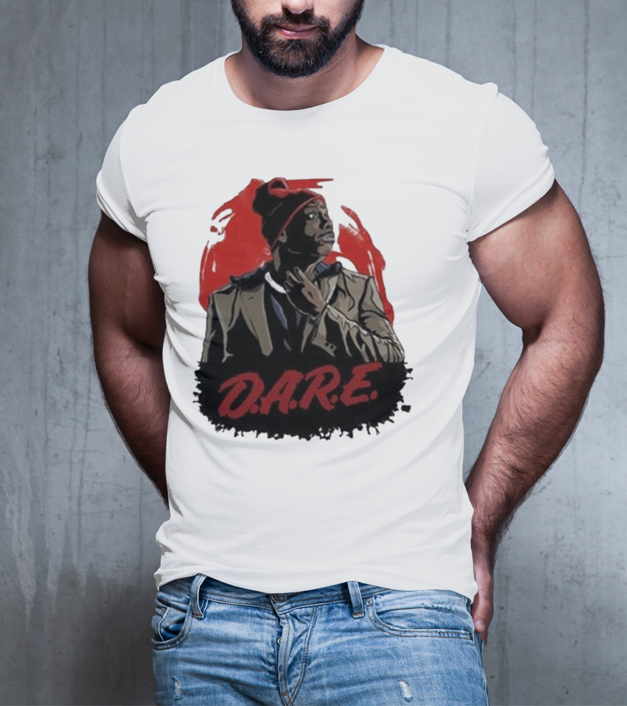 Tyrone D.A.R.E. Red Jacket Beanie Mock Hilarious Character Style T-Shirt