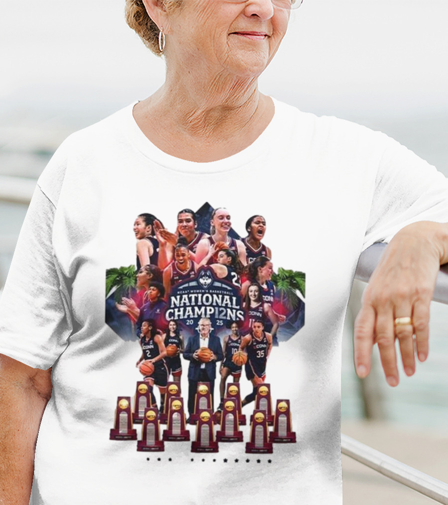 UConn Women's Basketball National Champ12ns 2025 NCAA 12th Title Celebration T-Shirt