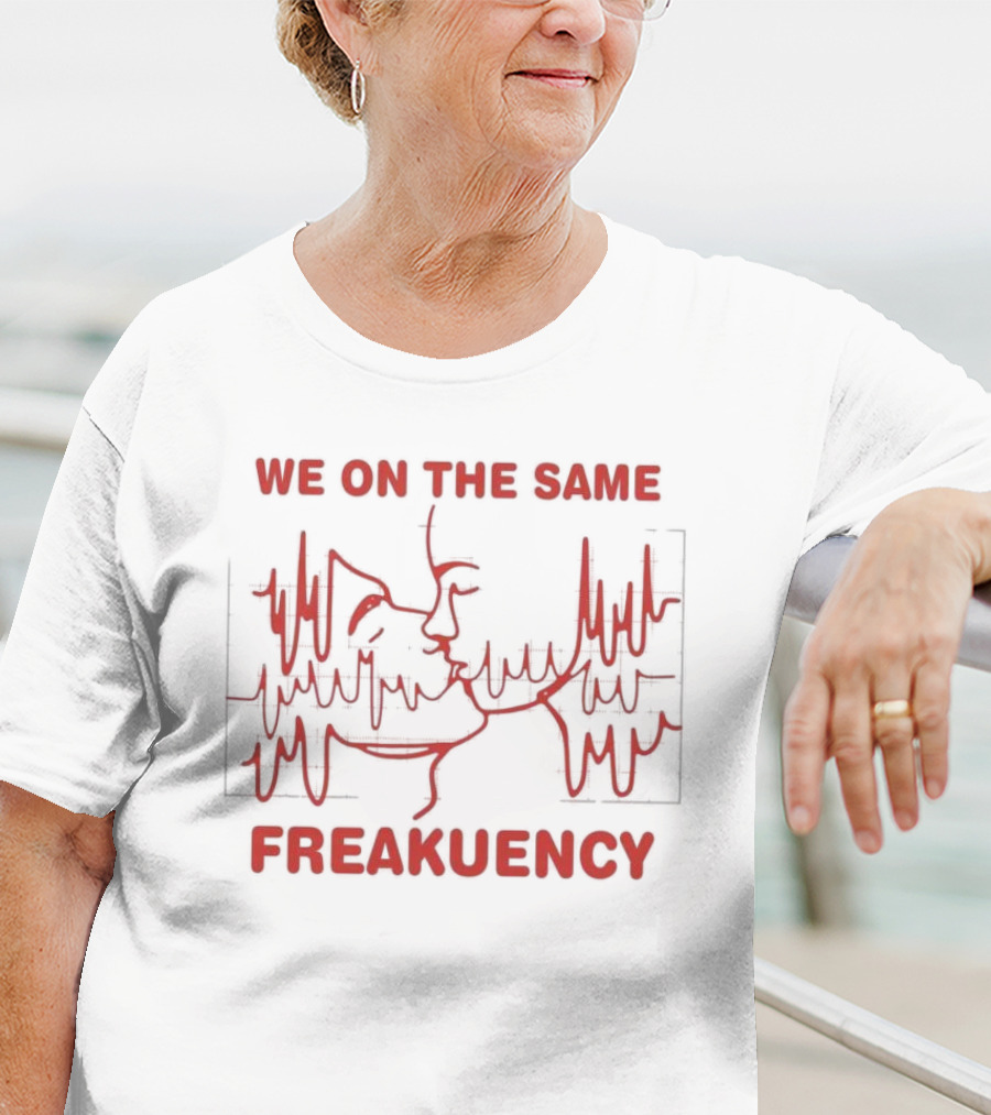 We On The Same Freakuency Sketch Line Waveform Art T-Shirt