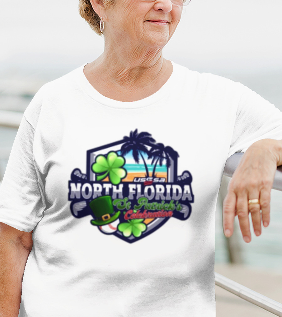 USSSA North Florida St Patrick’s Celebration March 15-16 2025 Shamrock Hat Palm Trees Baseball T-Shirt