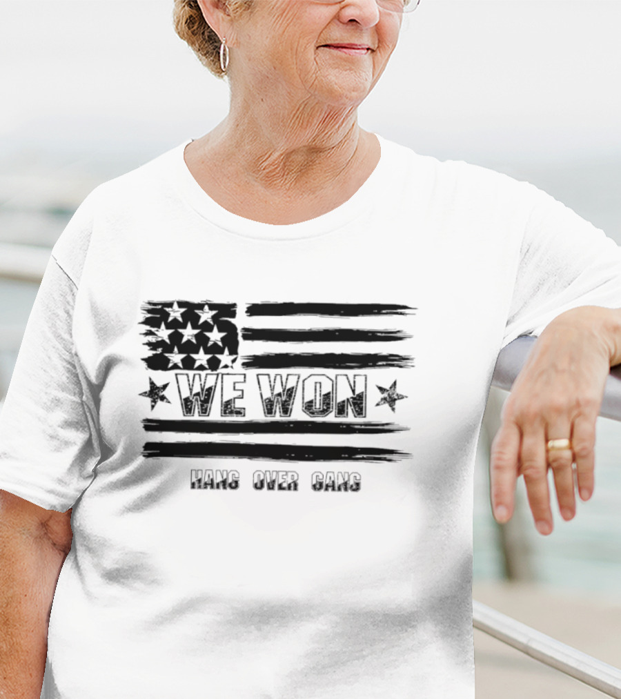 We Won Hang Over Gang Tattooed Skeleton Mic Icon Celebration T-Shirt
