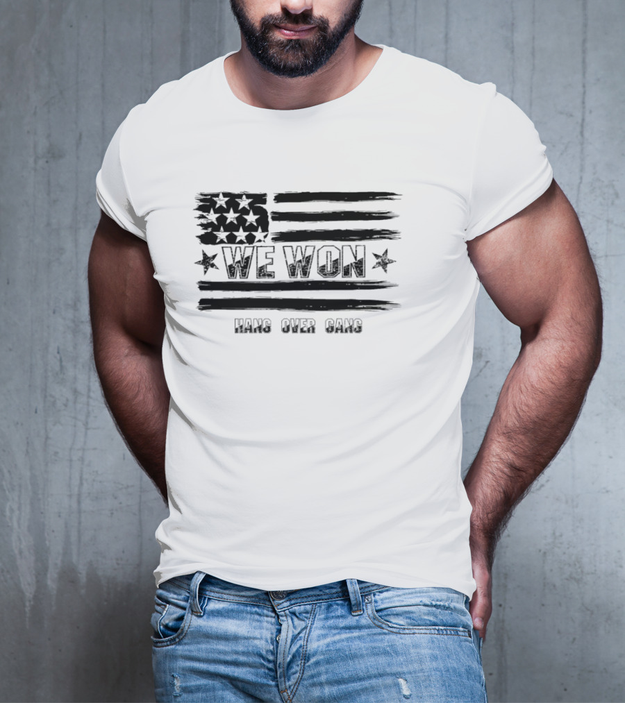 We Won Hang Over Gang Tattooed Skeleton Mic Icon Celebration T-Shirt