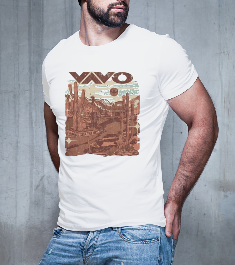 Vavo Cactus Desert Scene Neon Honky Tonk Midweight T-Shirt