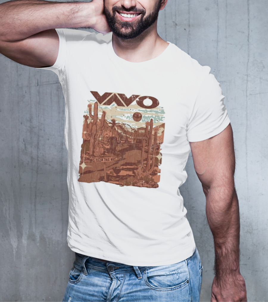 Vavo Cactus Desert Scene Neon Honky Tonk Midweight T-Shirt