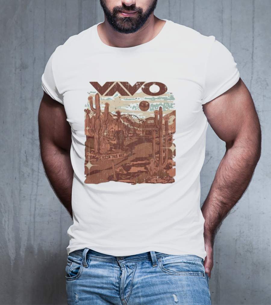 Vavo Cactus Desert Scene Neon Honky Tonk Midweight T-Shirt