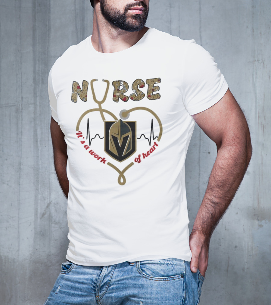 Vegas Golden Knights Nurse Heart Of Gold Appreciation Night 2025 T-Shirt