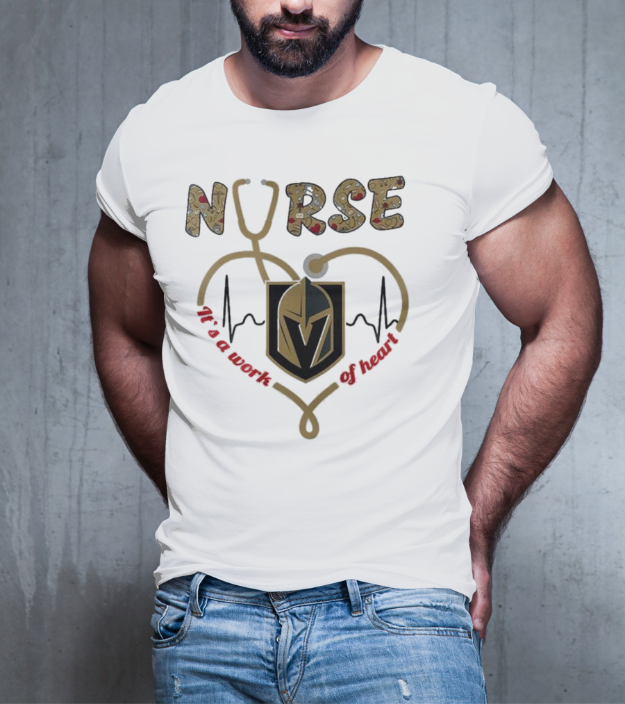 Vegas Golden Knights Nurse Heart Of Gold Appreciation Night 2025 T-Shirt