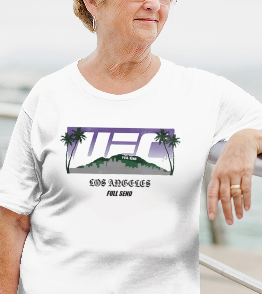 UFC Los Angeles Skyline With Palm Trees Blanc T-Shirt