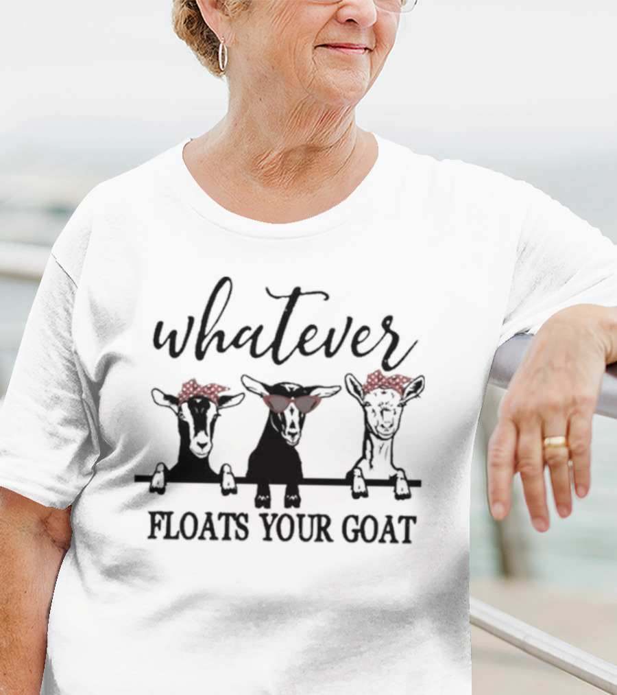 Whatever Floats Your Goat Funny Red Bandana Sunglasses Trio T-Shirt