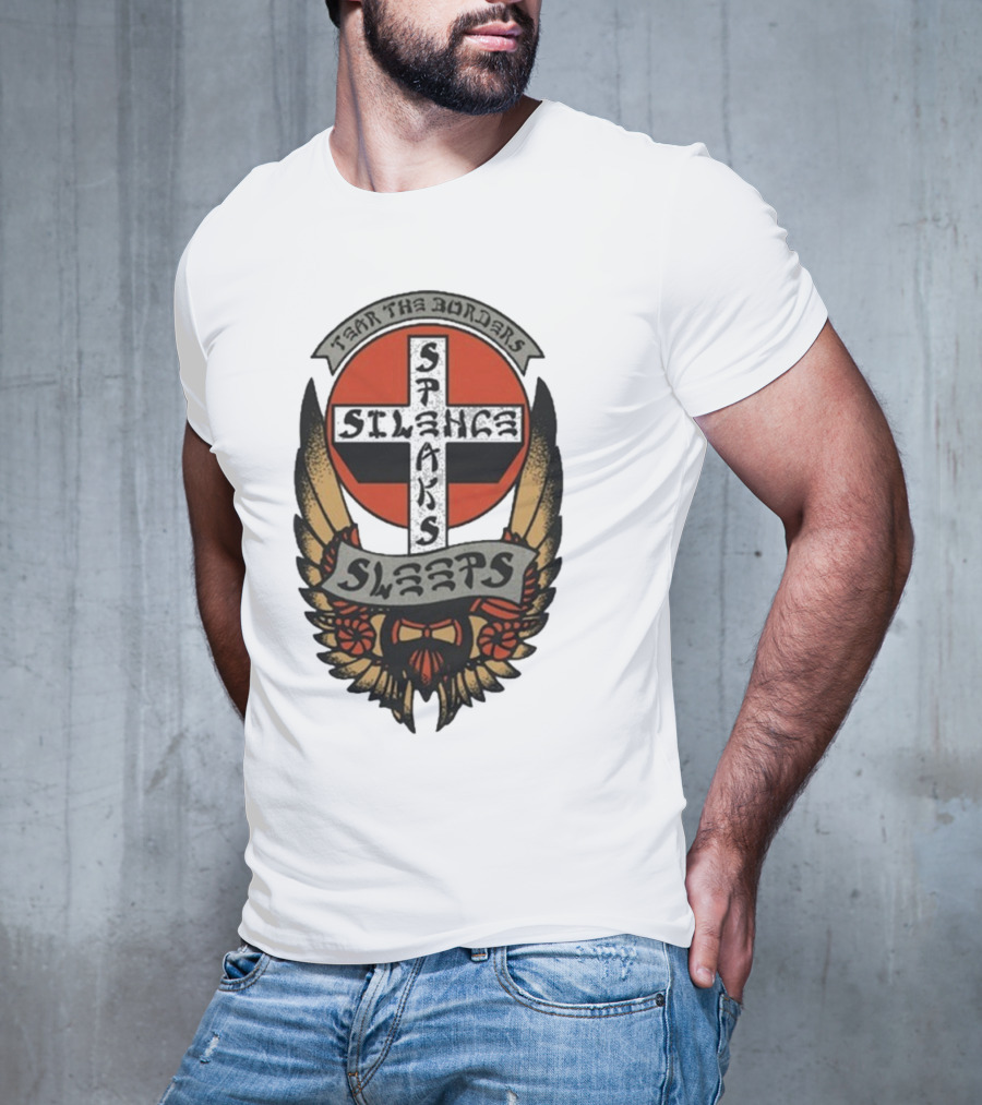 Tear The Borders Silence Speaks While She Sleeps Wings Cross Emblem T-Shirt