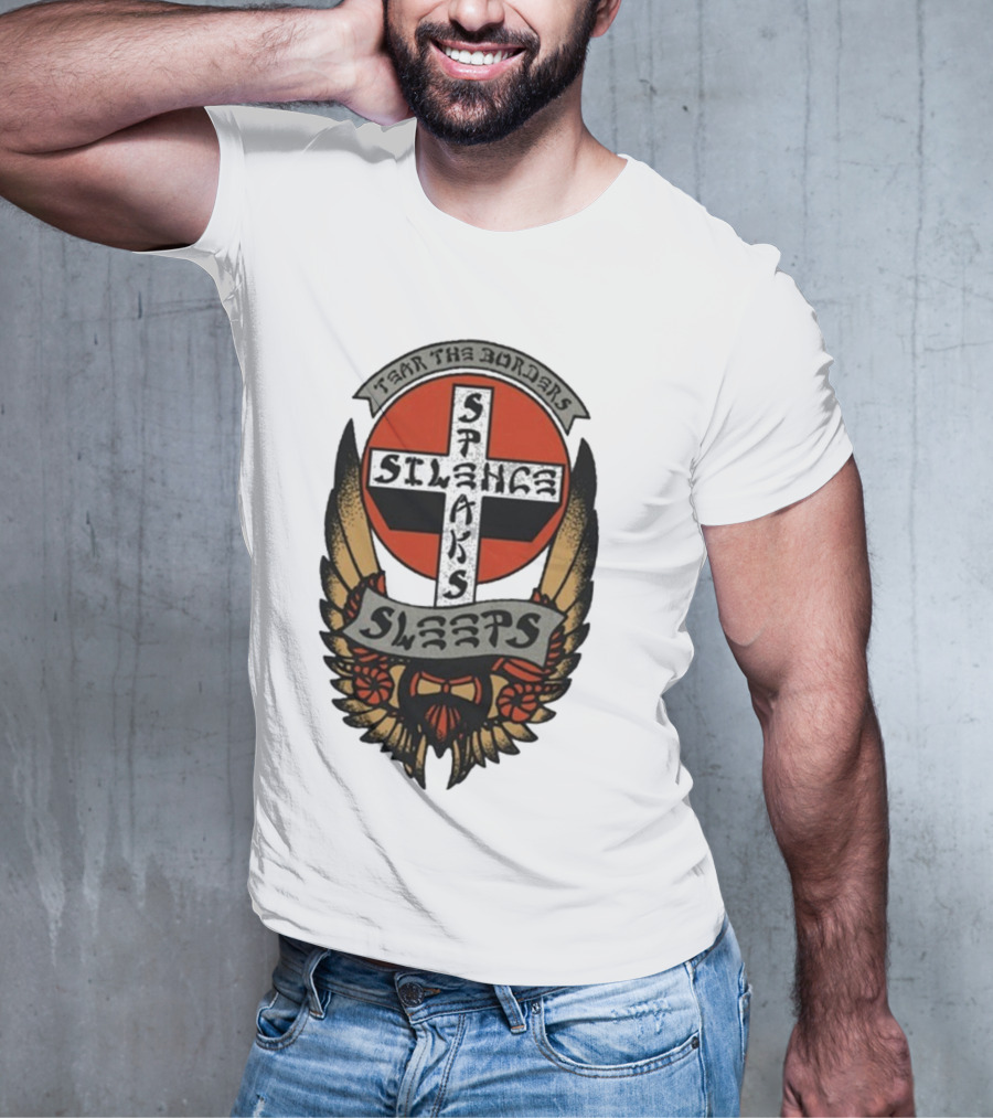 Tear The Borders Silence Speaks While She Sleeps Wings Cross Emblem T-Shirt