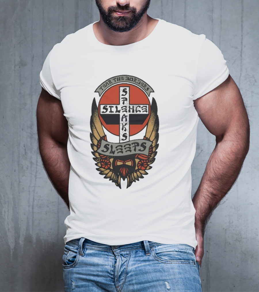 Tear The Borders Silence Speaks While She Sleeps Wings Cross Emblem T-Shirt